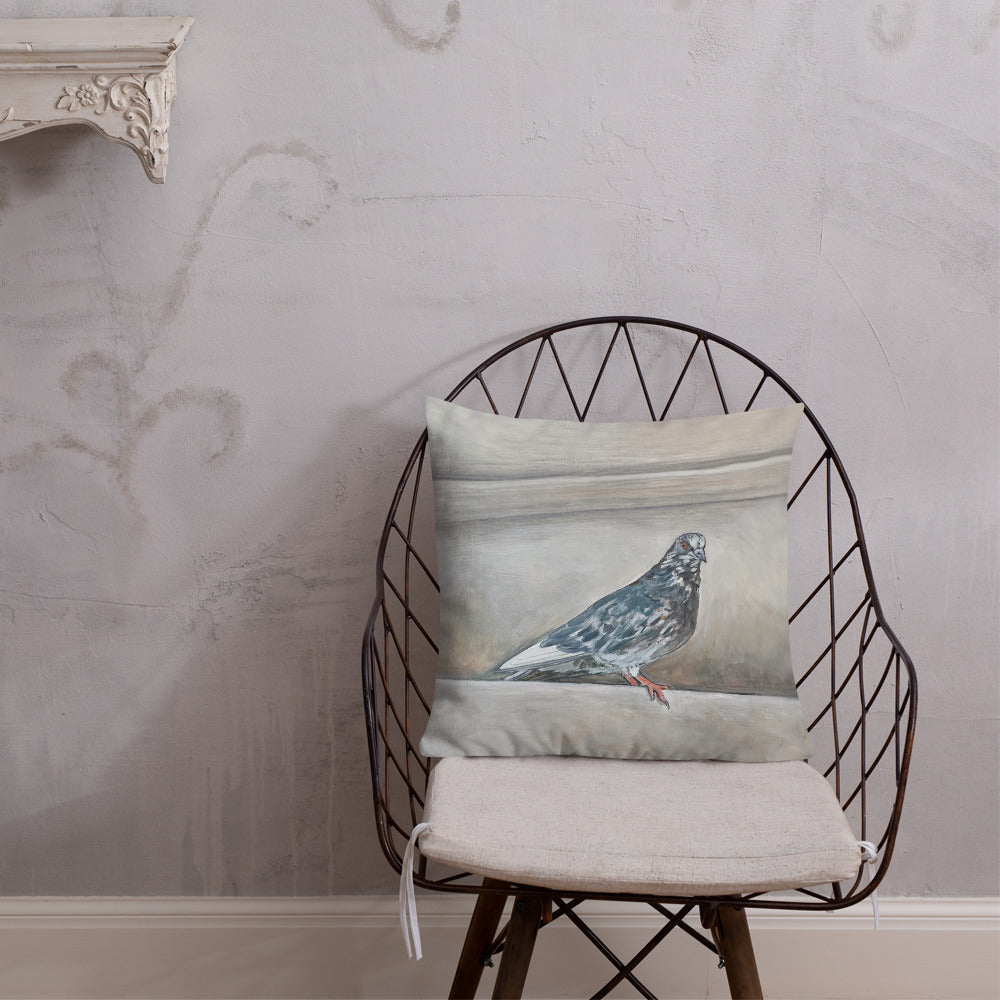 Premium Double-Sided Pigeon Pillow II (Pigeons at the Metropolitan Museum of Art, NYC)