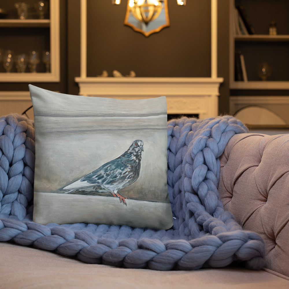 Premium Double-Sided Pigeon Pillow II (Pigeons at the Metropolitan Museum of Art, NYC)
