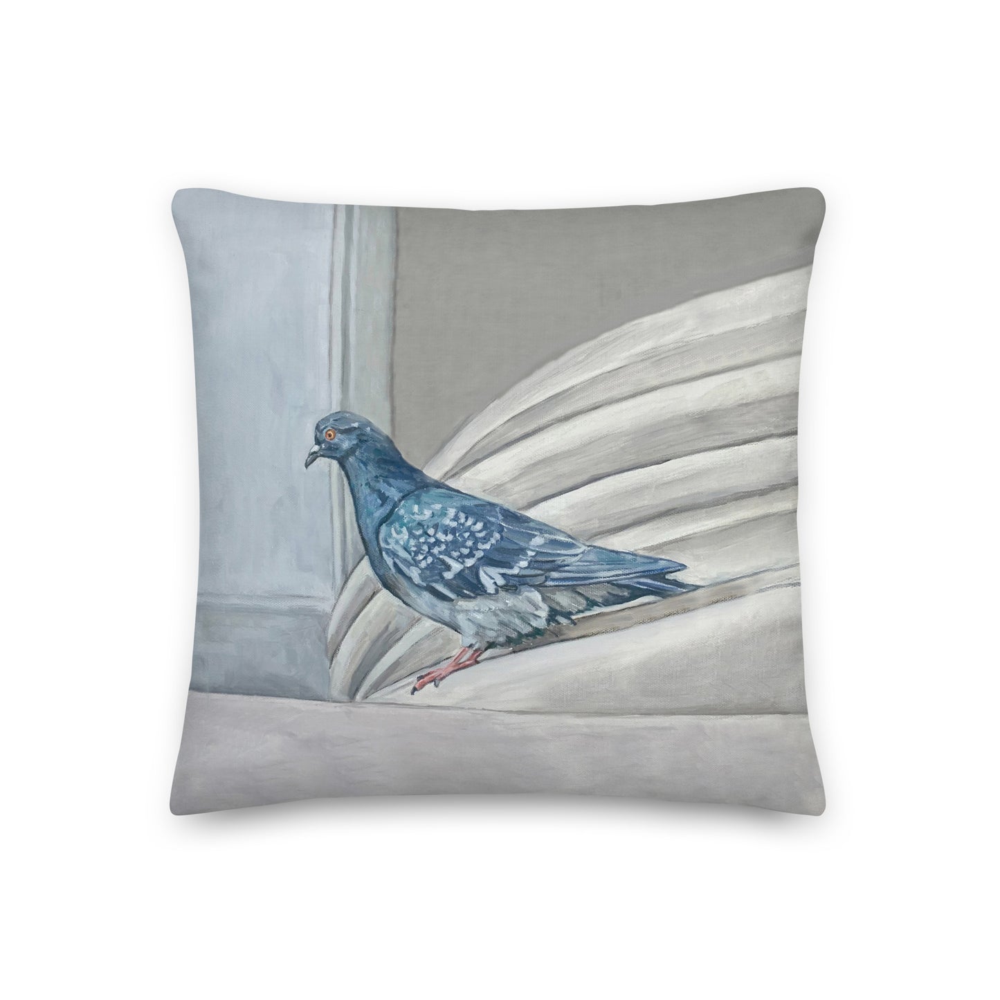 Premium Double-Sided Pigeon Pillow I (Pigeons at the Metropolitan Museum of Art, NYC)