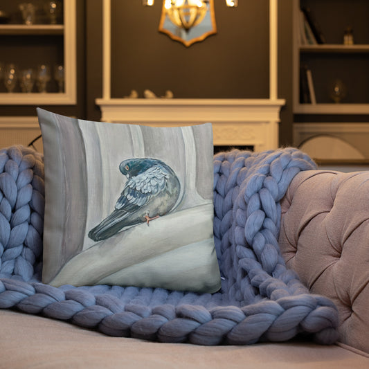 Premium Double-Sided Pigeon Pillow II (Pigeons at the Metropolitan Museum of Art, NYC)