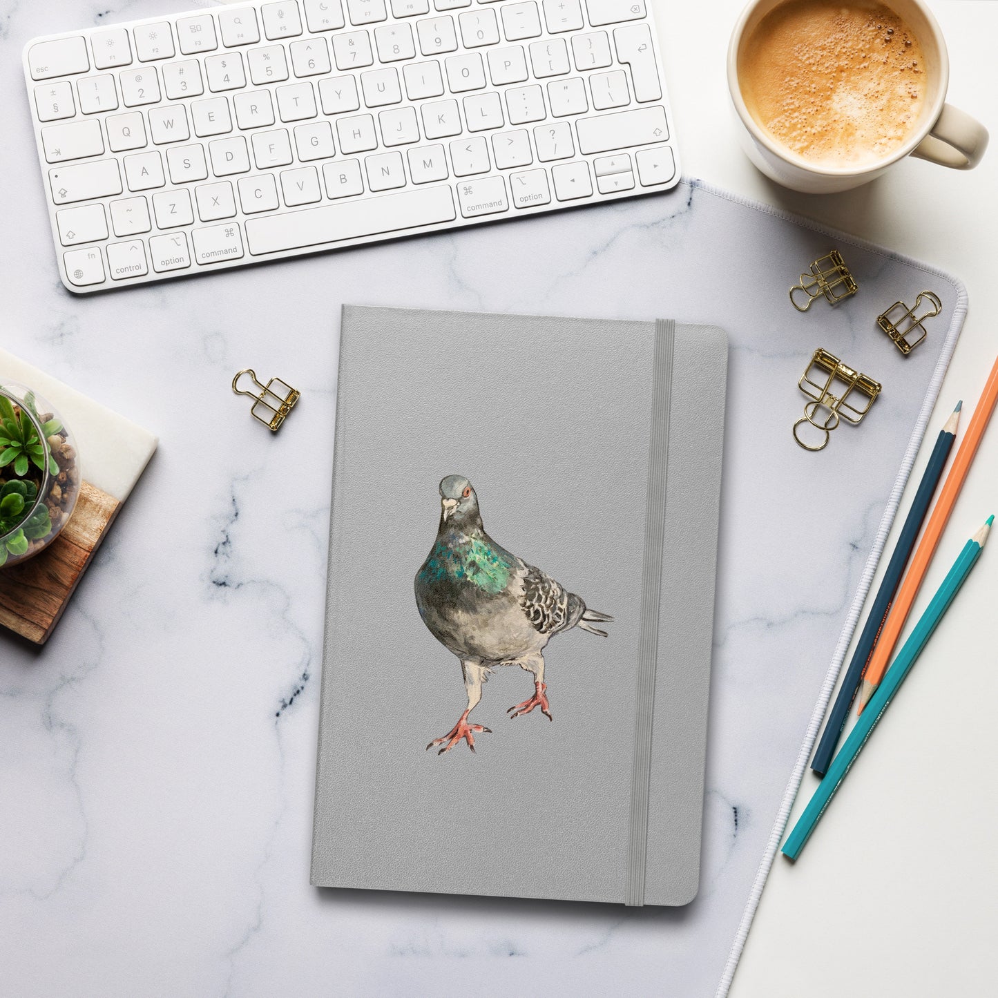 Hardcover Bound Notebook - Scottish Pigeon Design