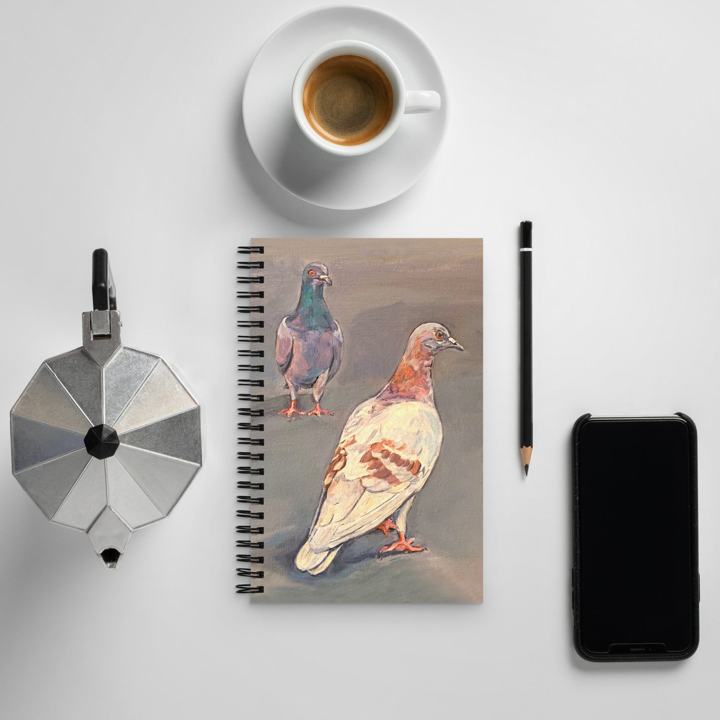 Spiral notebook with Pigeons of Taormina, Sicily