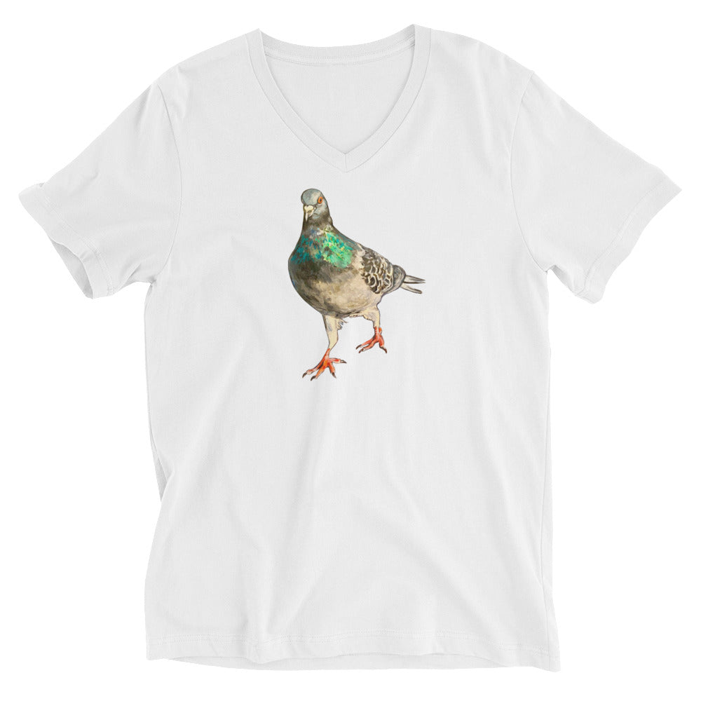 Unisex Short Sleeve V-Neck T-Shirt - Scottish Pigeon Design