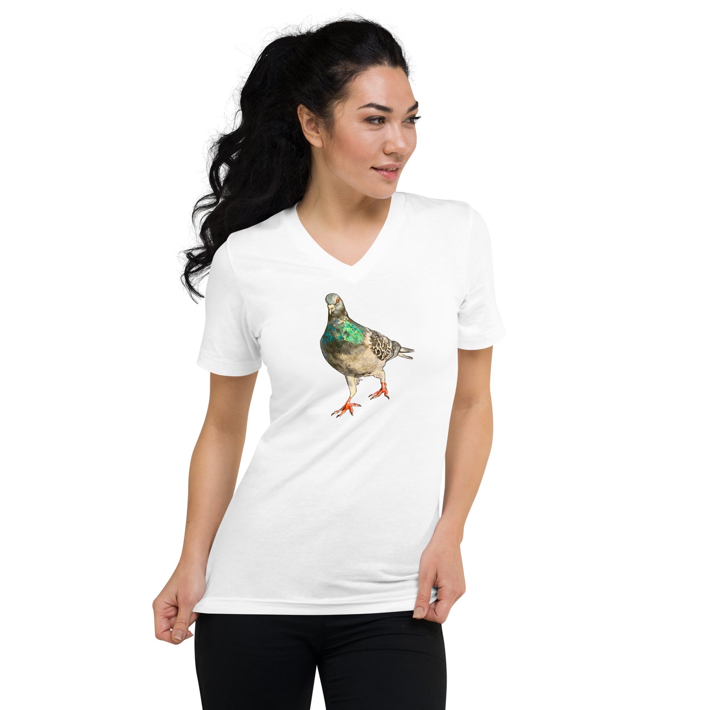 Unisex Short Sleeve V-Neck T-Shirt - Scottish Pigeon Design