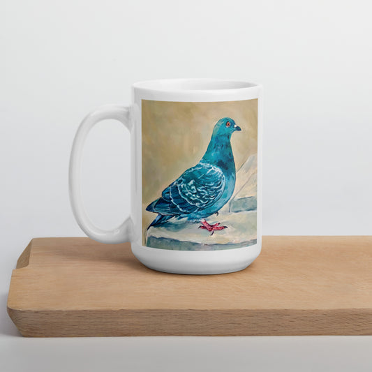 White Glossy Mug - Pigeon from Paris
