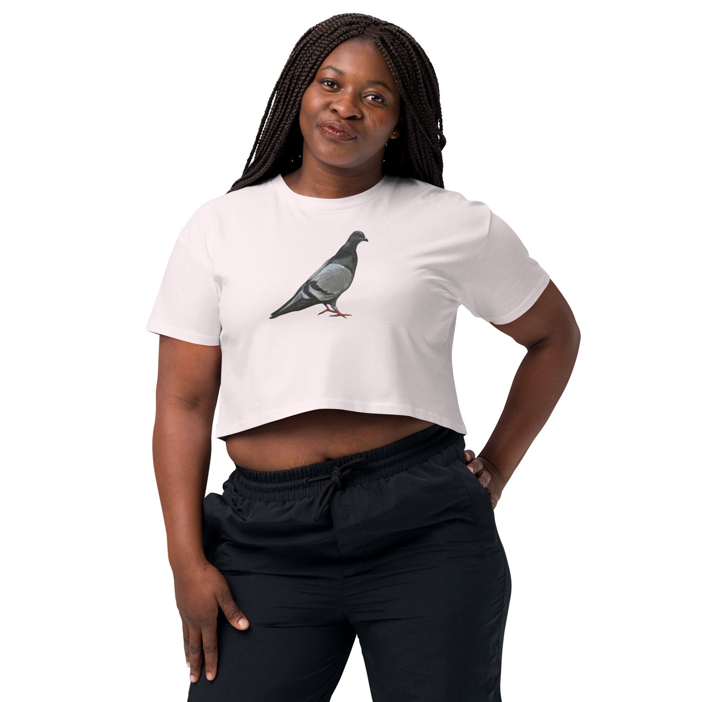 Women’s Crop Top - Classic Pigeon Pose Design