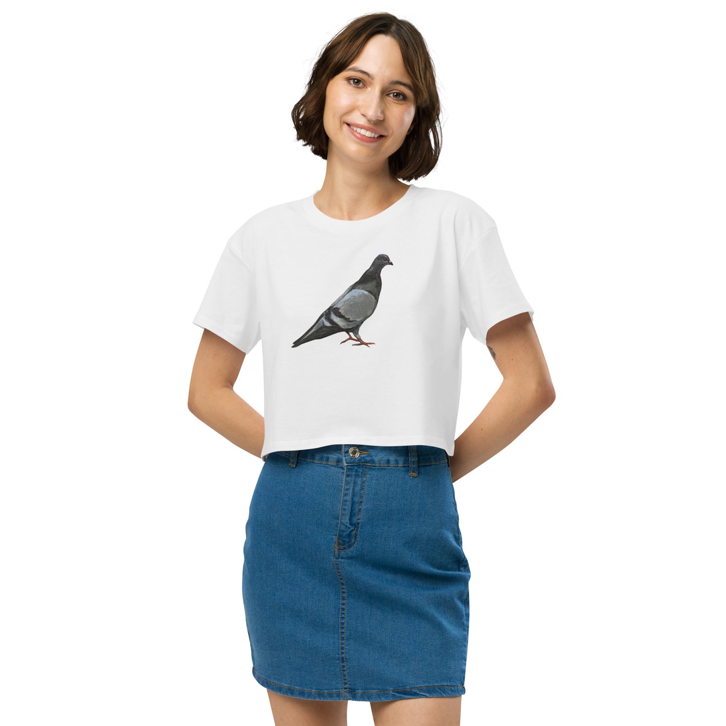 Women’s Crop Top - Classic Pigeon Pose Design