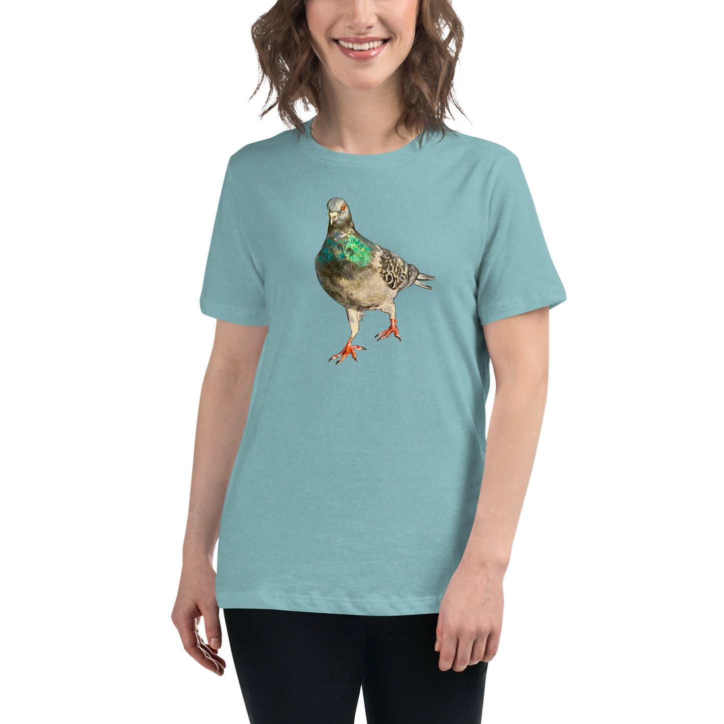 Women's Relaxed T-Shirt - Scottish Pigeon Design