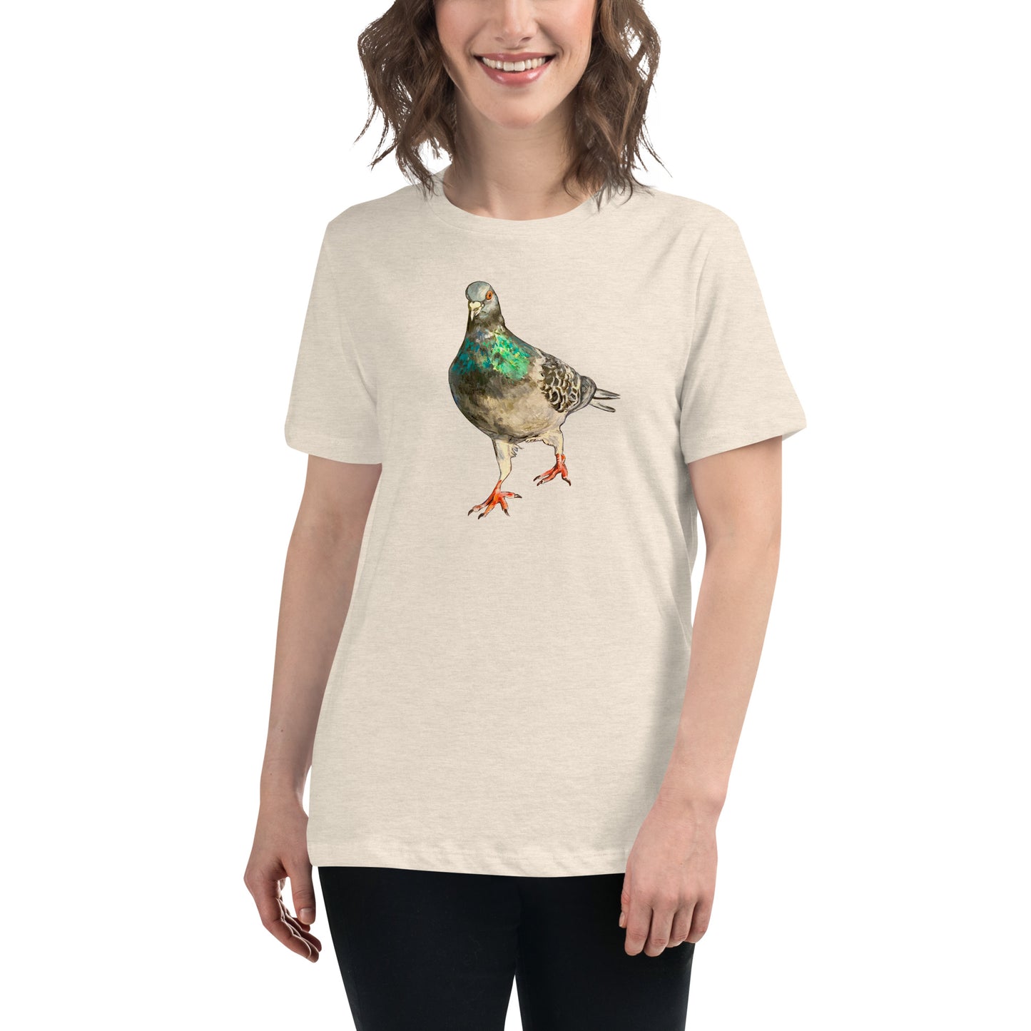 Women's Relaxed T-Shirt - Scottish Pigeon Design