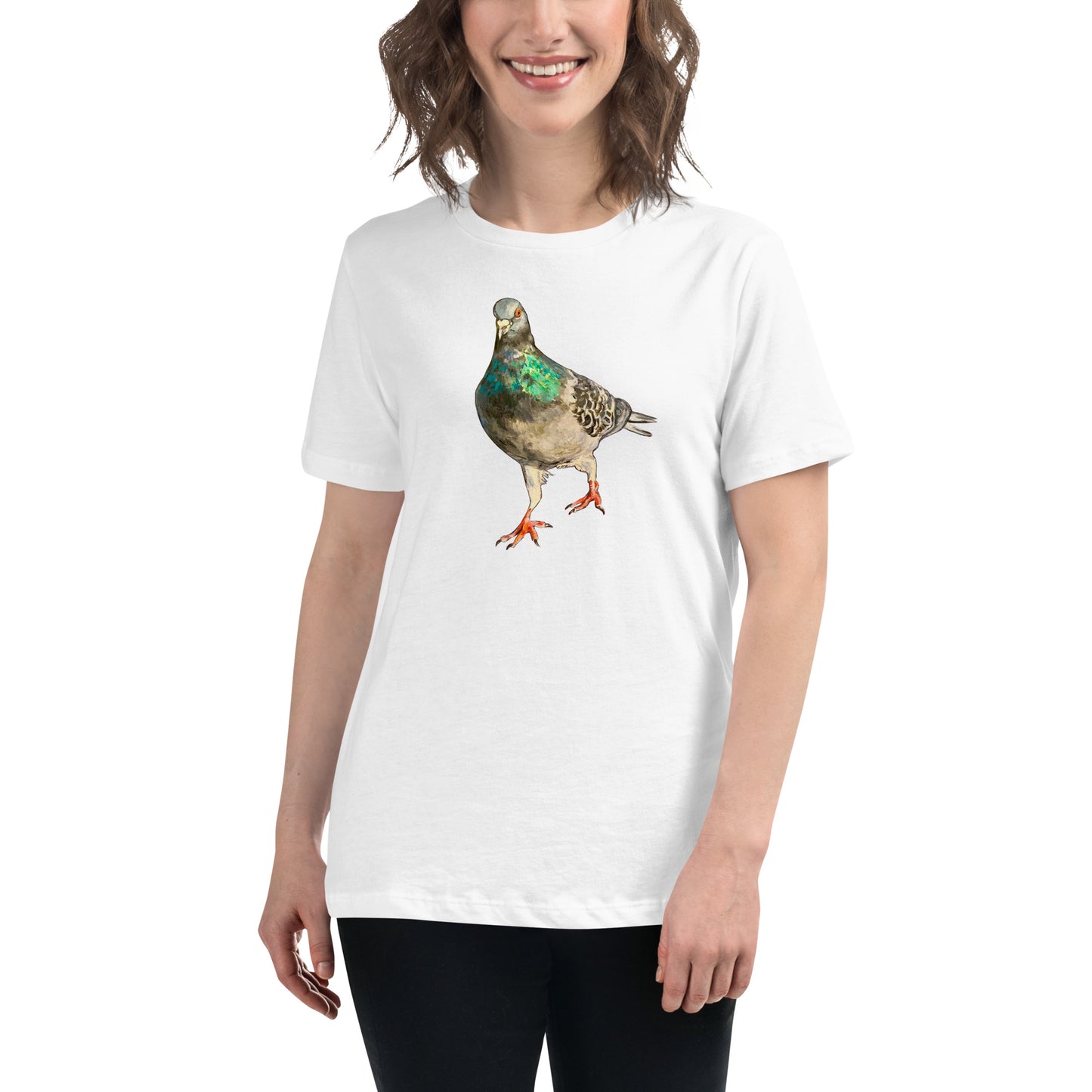 Women's Relaxed T-Shirt - Scottish Pigeon Design