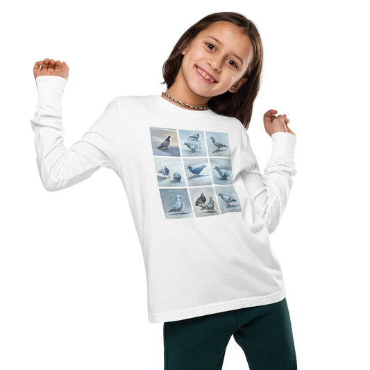 Youth Long Sleeve Tee - Twelve Pigeons Design