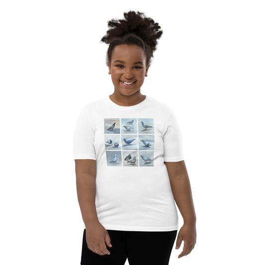Youth Short Sleeve T-Shirt - Twelve Pigeons Design