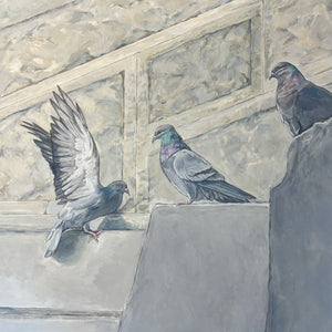 Three Pigeons on Legion Bridge, 36in x 36in — Prague, CZ