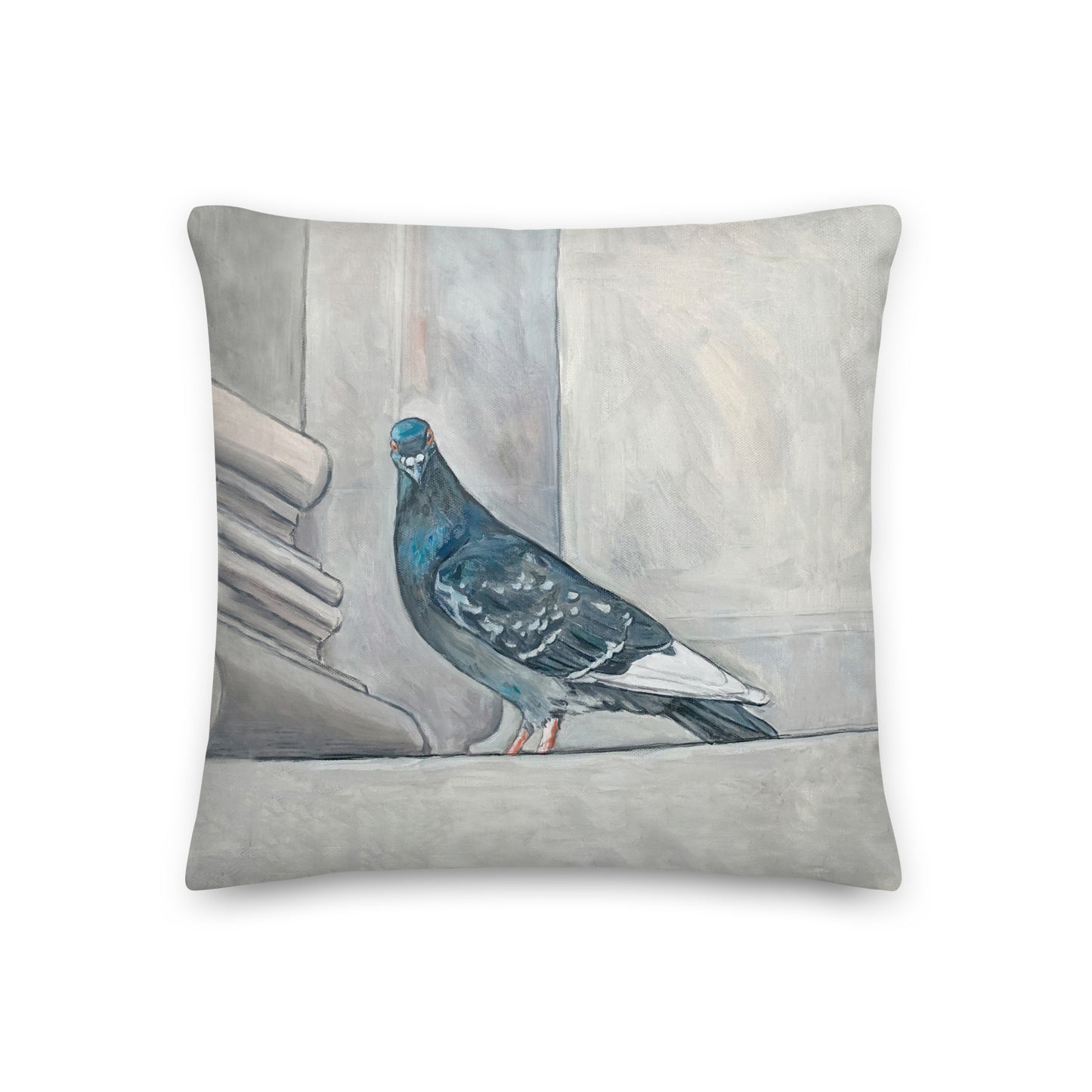 Premium Double-Sided Pigeon Pillow I (Pigeons at the Metropolitan Museum of Art, NYC)