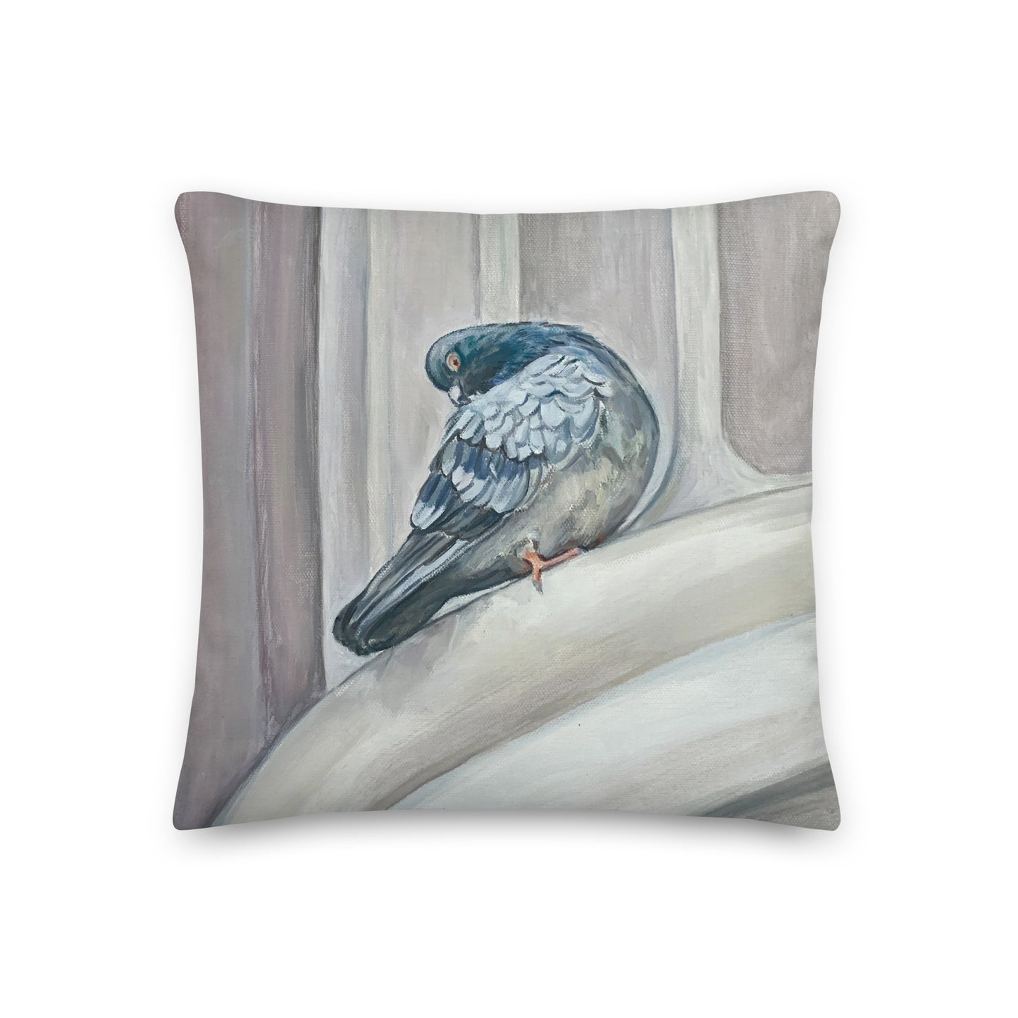 Premium Double-Sided Pigeon Pillow II (Pigeons at the Metropolitan Museum of Art, NYC)