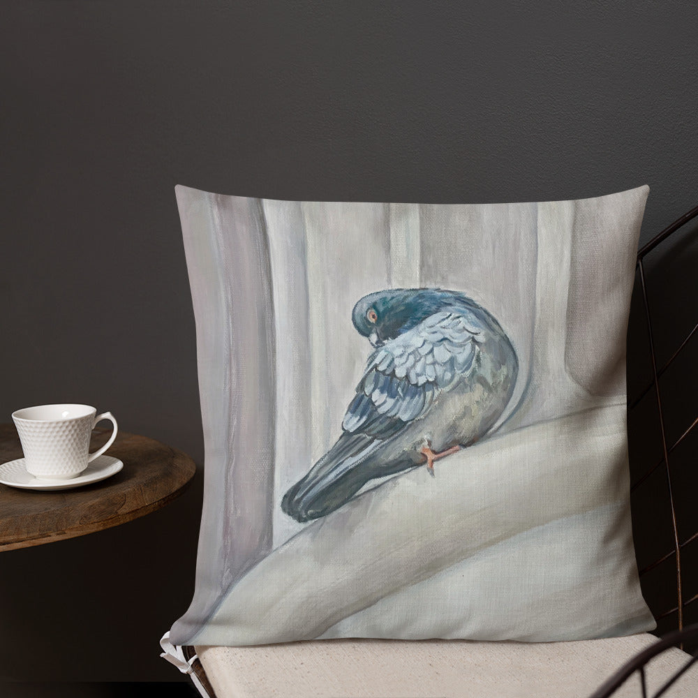 Premium Double-Sided Pigeon Pillow II (Pigeons at the Metropolitan Museum of Art, NYC)