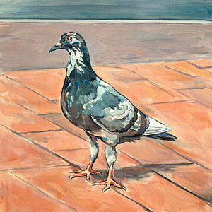Long-Legged Pigeon, Oil on Canvas, 12in x 12in — Soho, NYC, NY