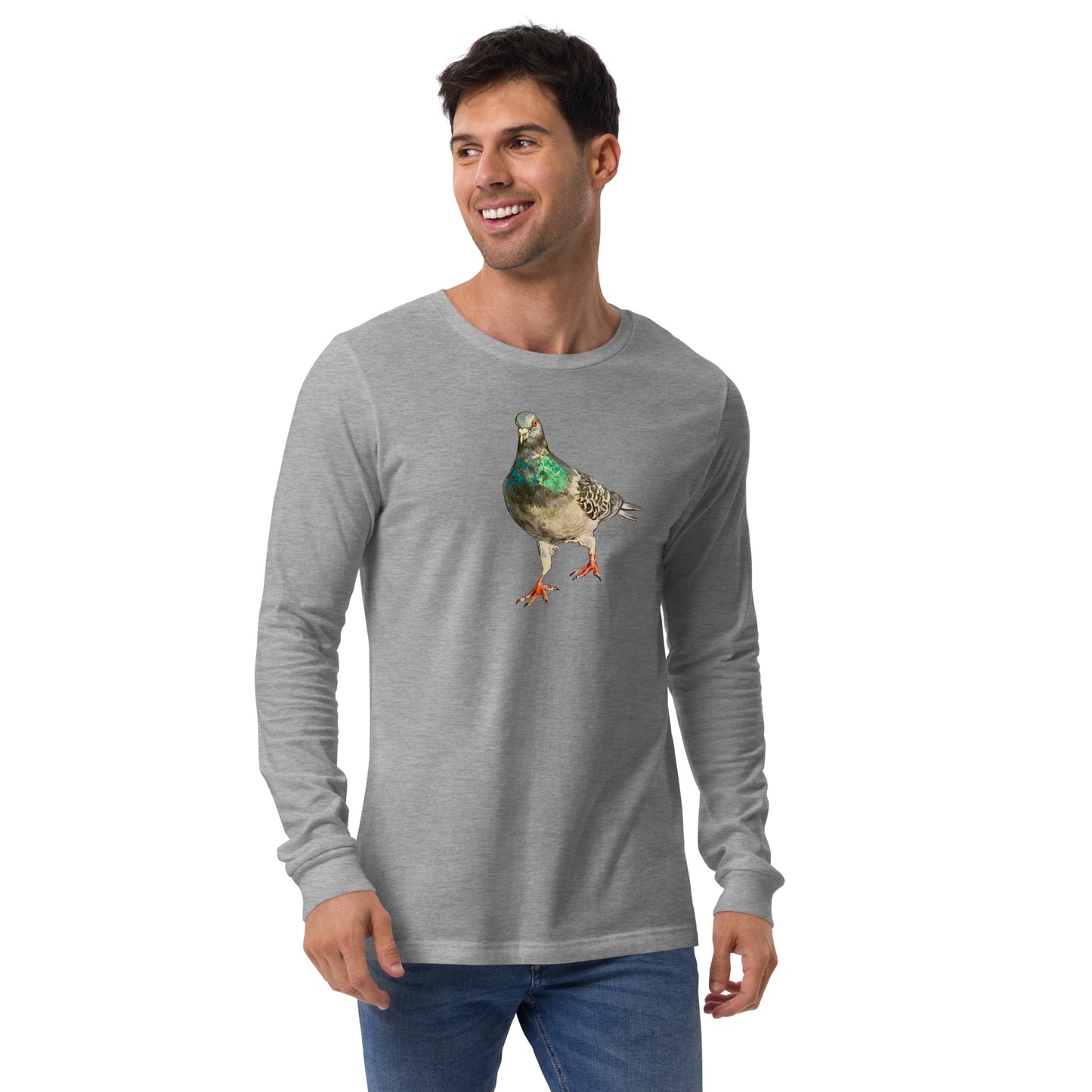 Unisex Long Sleeve Tee - Scottish Pigeon Design