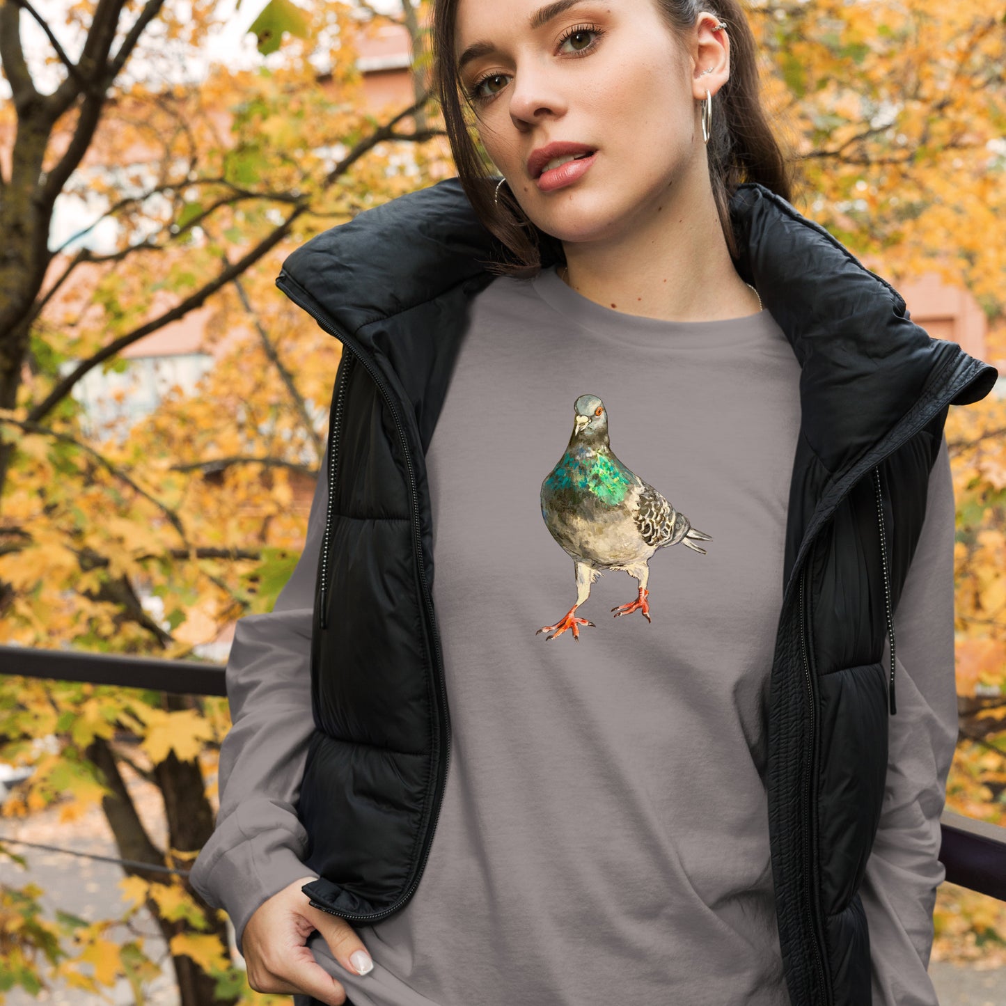 Unisex Long Sleeve Tee - Scottish Pigeon Design