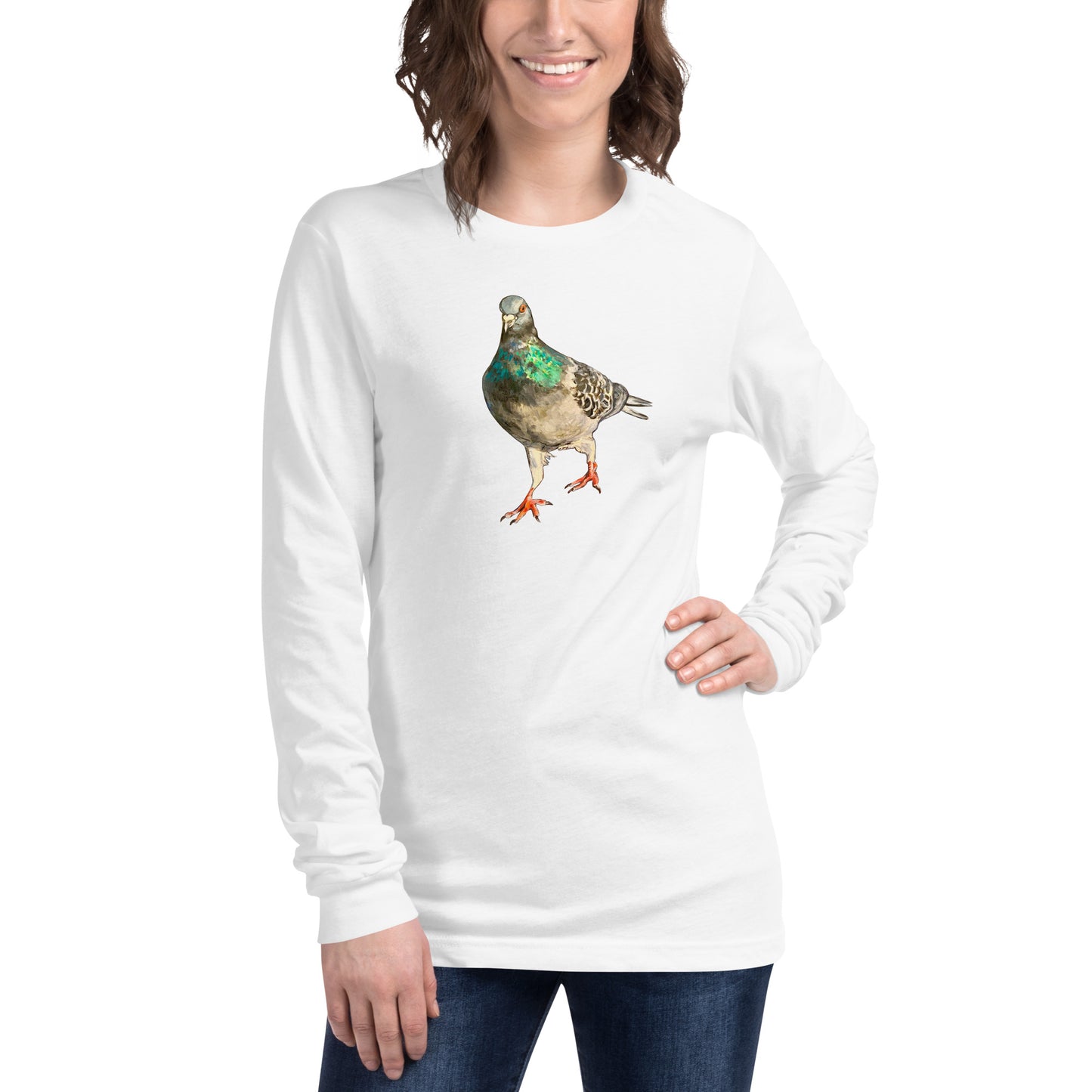 Unisex Long Sleeve Tee - Scottish Pigeon Design