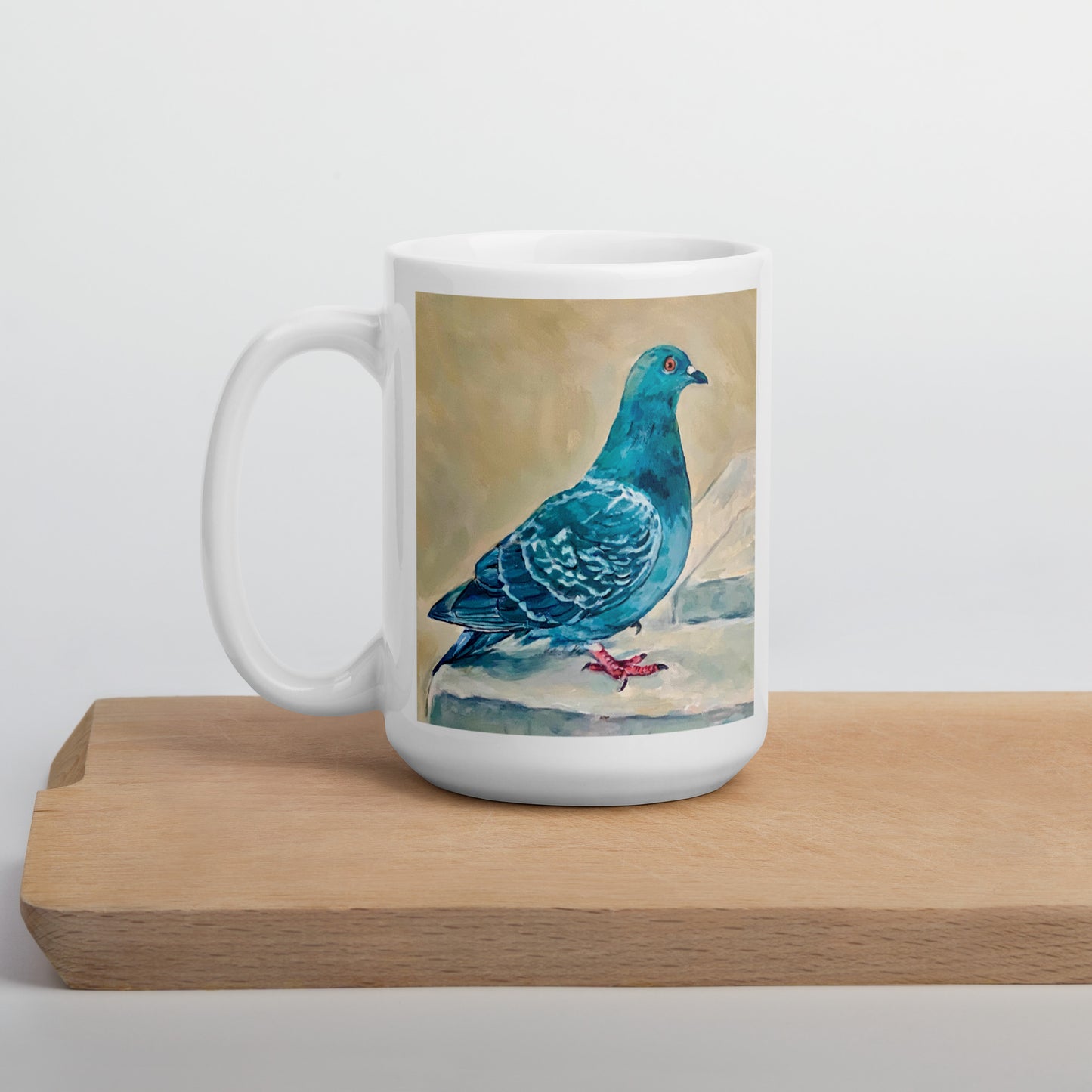 White Glossy Mug - Pigeon from Paris