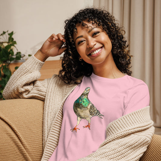 Women's Relaxed T-Shirt - Scottish Pigeon Design